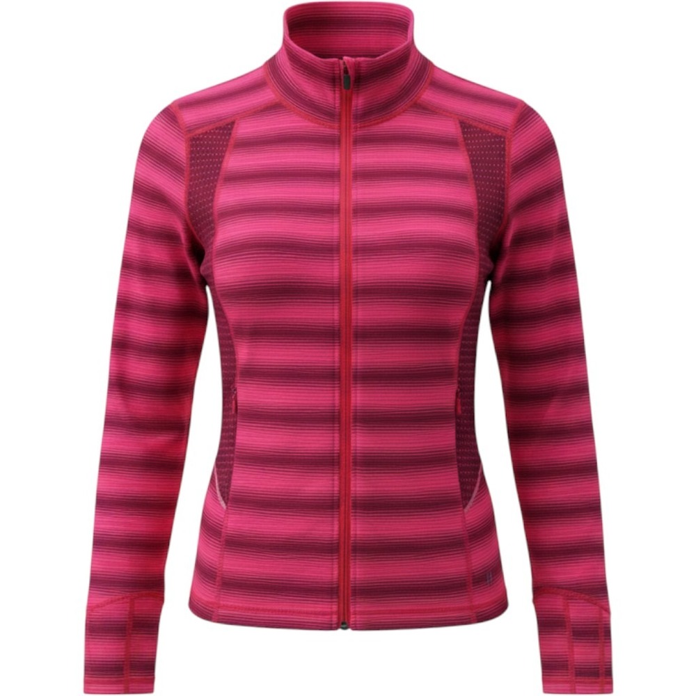 Title Nine Full Zip Jacket Womens S Pink Striped Thumbholes Athletic Activewear